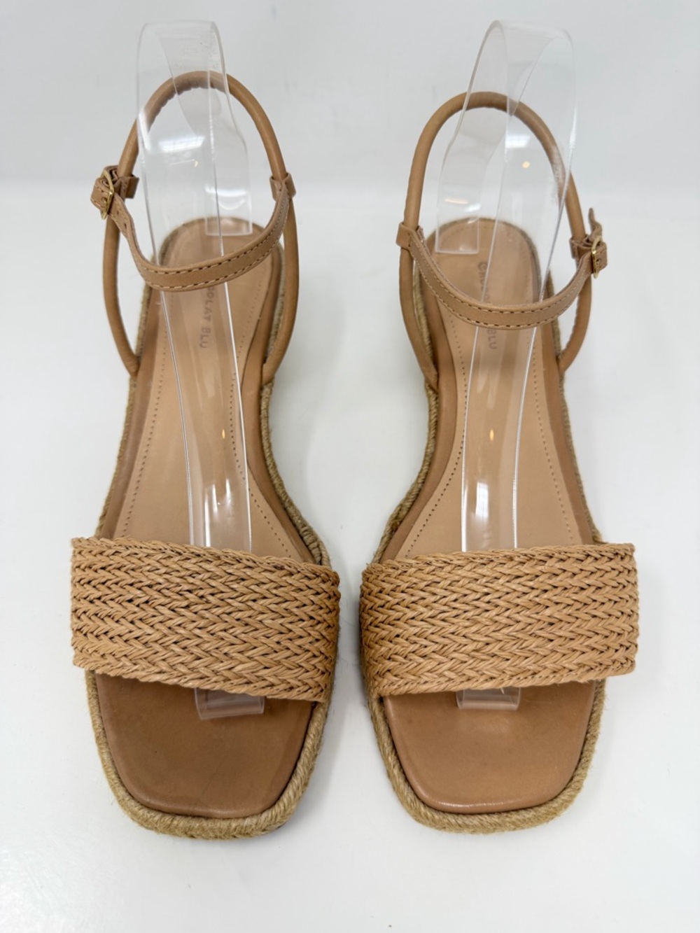 Chocolat Blu Rafia Bryn Espadrille Wedge Sandal Tan Size EU 39, US 8-8.5 - Picture 3 of 9